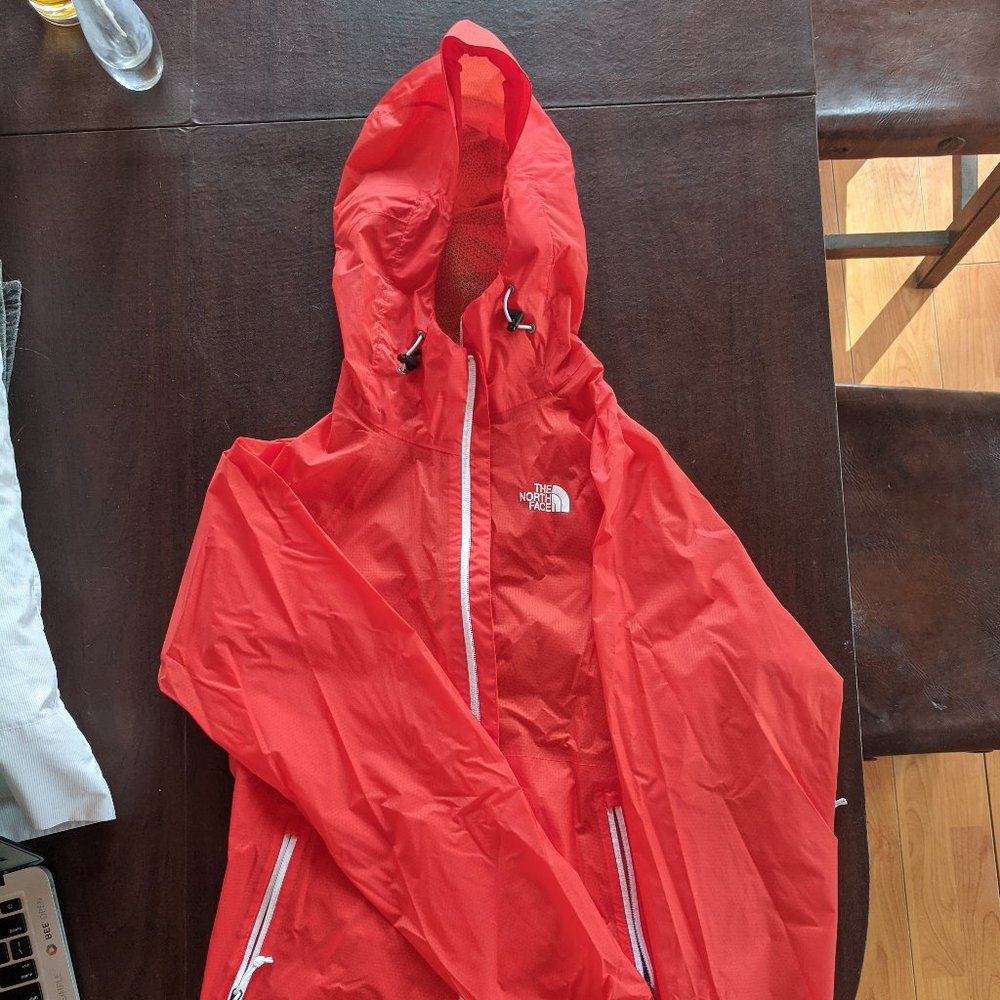 North Face Red Nylon HyVent 2.5 Layer Jacket